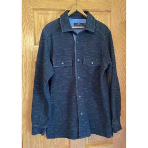 Rainforest Clothing Outdoor Chambray Shacket Thick Button Down Shirt Blue Medium